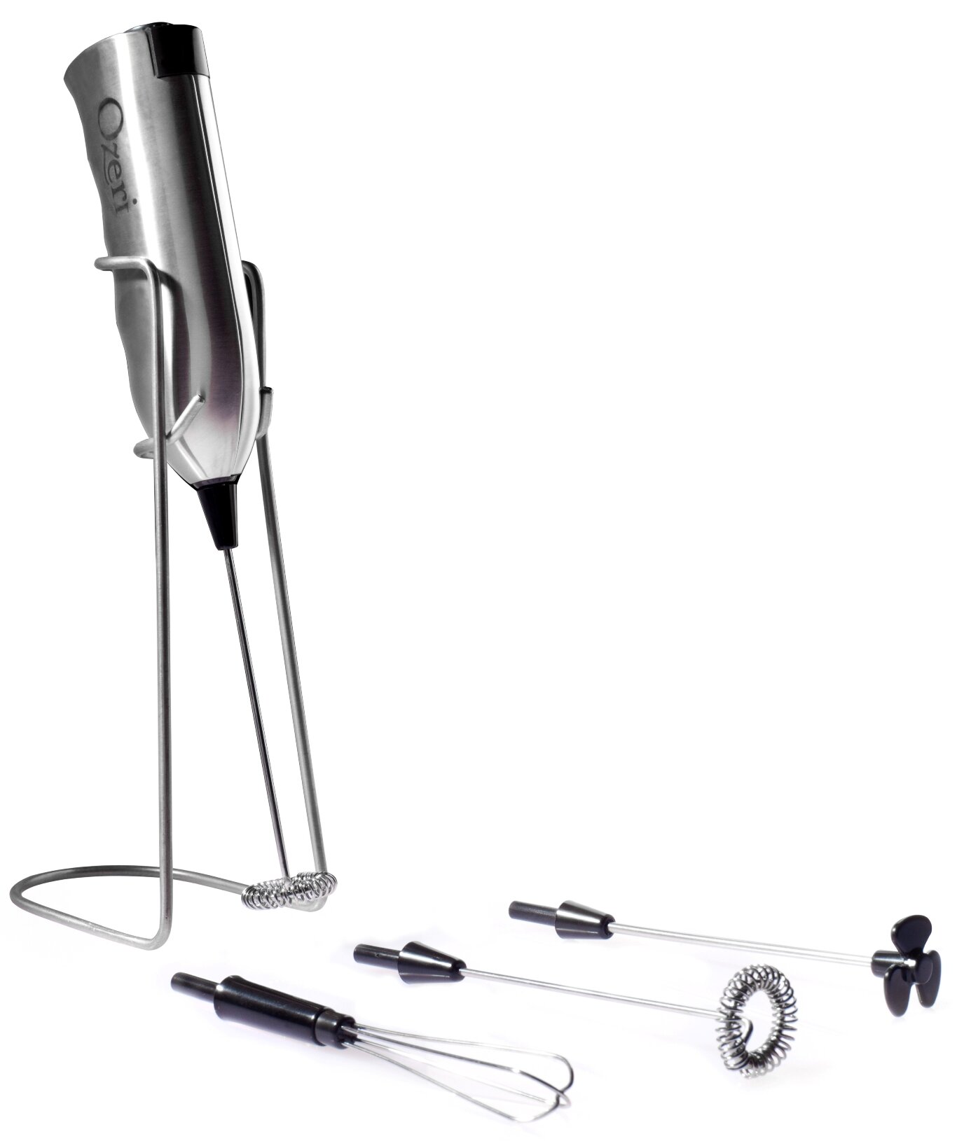 Ozeri Deluxe Milk Frother & Whisk in Stainless Steel, with Stand