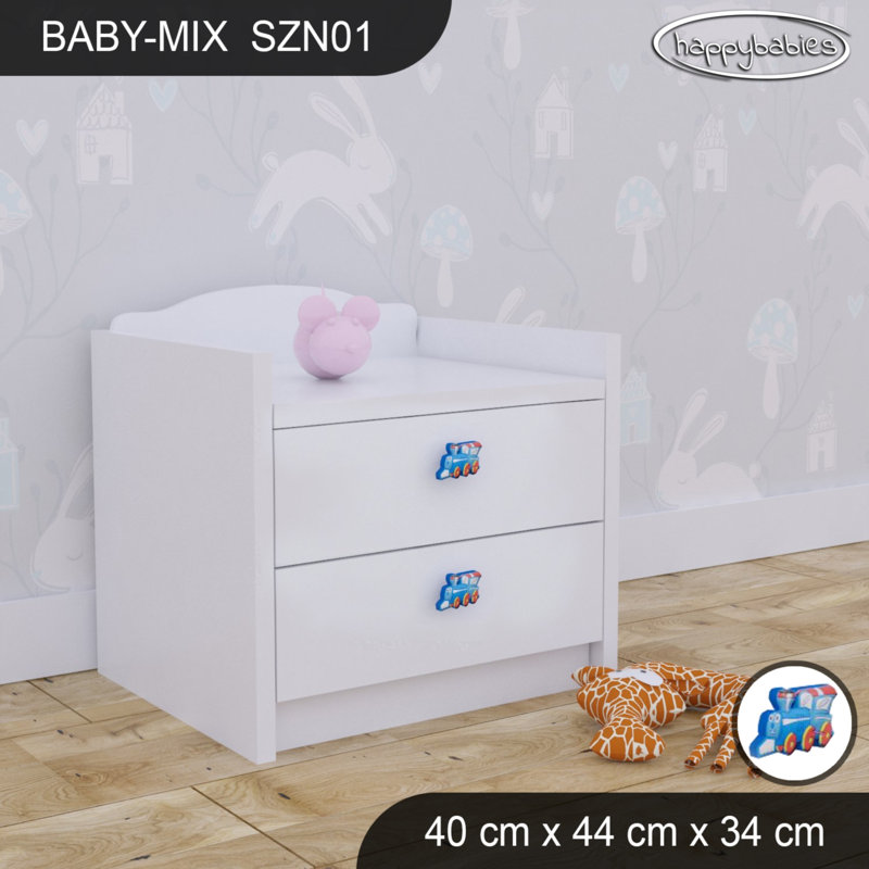 Baby Mix 2 Drawer Nightstand, White