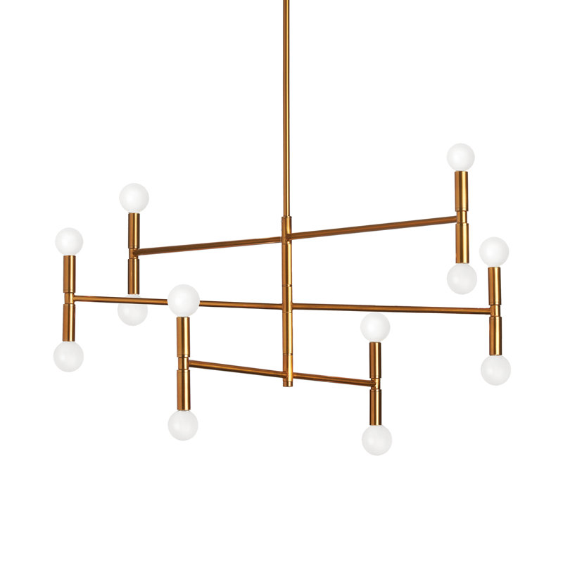 Lustre spoutnik 12 lumières Archle Annell, H 13 po x l 31 po x P 4,5 po, Bronze