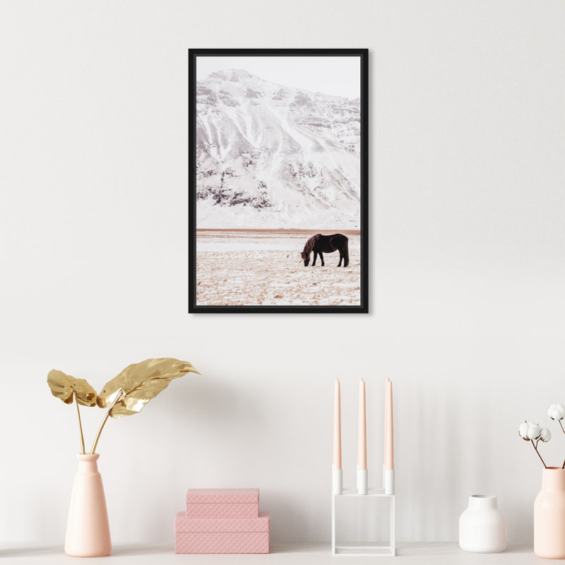 Wild Mountain Horse - impression sur toile, H 15 po x l 10 po, Cadre noir