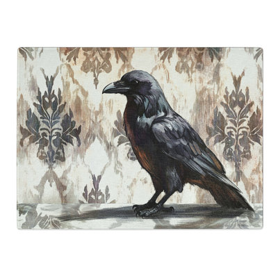 Raven Art  Glass Chopping Board