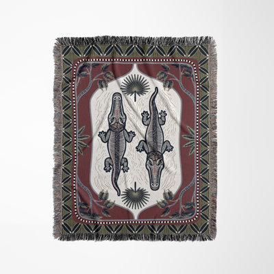 Crito Crocodile Cotton Blend Blanket Throw