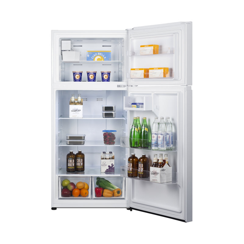 Summit Appliance 30" Wide Top Mount Refrigerator-Freezer With Icemaker, White, Right Handed
