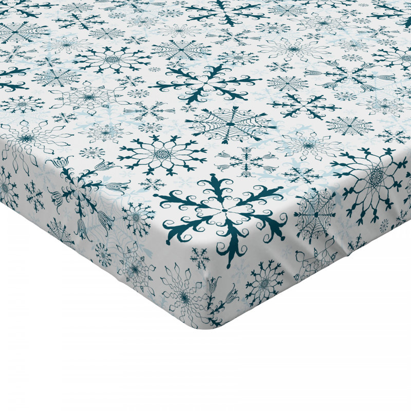 Microfiber Fitted Sheet, Twin XL Fitted Sheet, Blue/White Floral 2