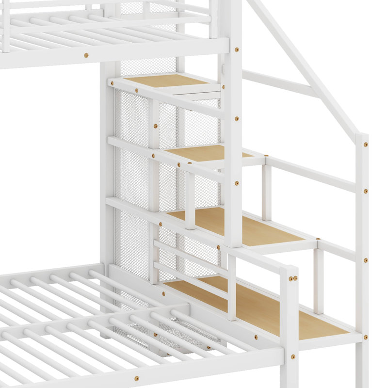 Simple au-dessus de la taille double avec escalier de rangement et garde-robe ouverte, Blanc