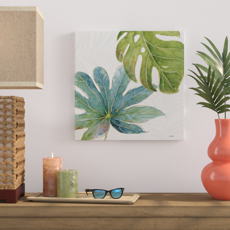 Art mural sur toile tendue - "Tropical Blush VII" par Lisa Audit pour décoration de salon, de chambre à coucher ou de bureau - 35 x 35