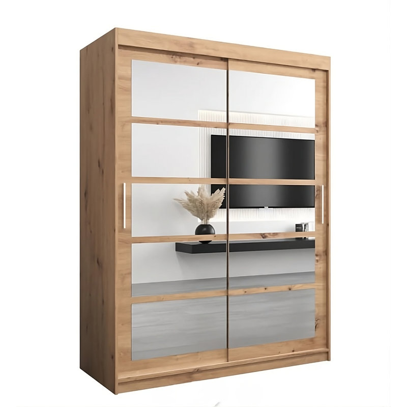 Milanni 2 Door Manufactured Wood Wardrobe, Artisan Oak/White
