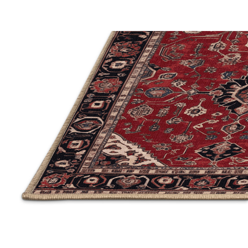 Tapis brun lavable à la machine, Rond 5 pi