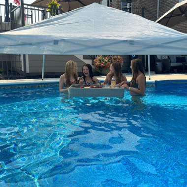 Sunjoy Floating Pool Canopy 10’ × 10’ Pop Up GazeboFabric Canopy