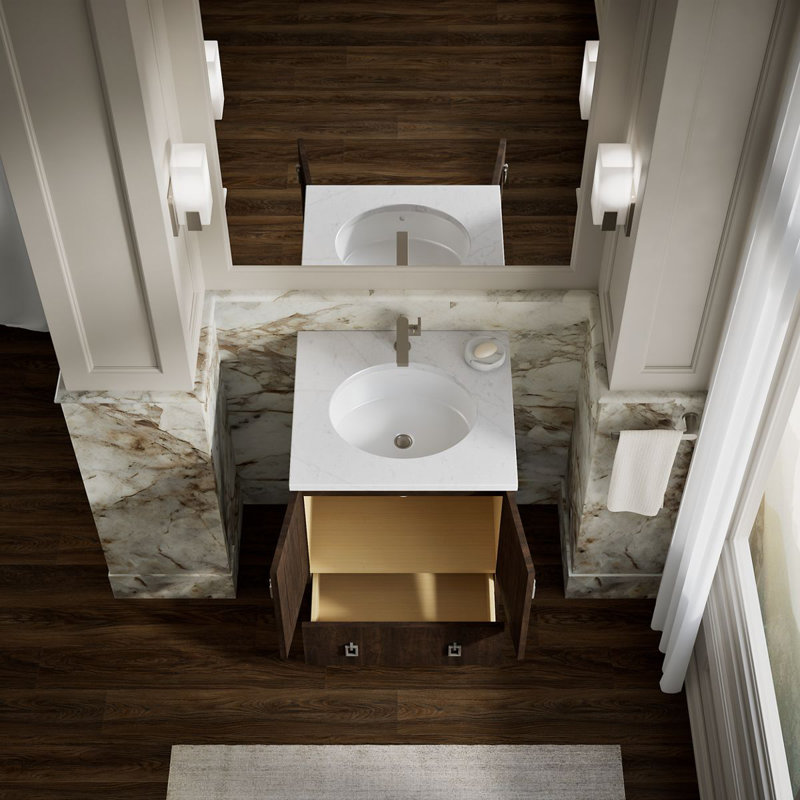 Poplin® Tones 24" Single Bathroom Vanity Base Only, Claret Suede
