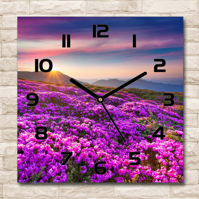 Ifsa Glass Wall Clock, Black/Purple/Blue