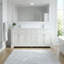 Ensemble de meuble-lavabo autoportant blanc 72 po avec comptoir en marbre blanc Harkness