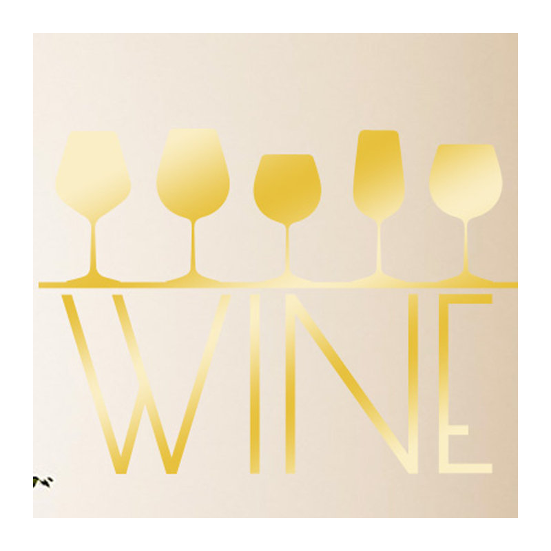 Food & Beverage Non-Wall Damaging Wall Decal, Shiny Gold, Medium