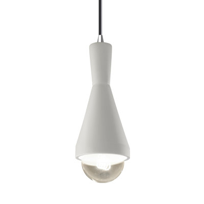 Luminaire suspendu conique à 1 lumière Breeona avec détails en métal