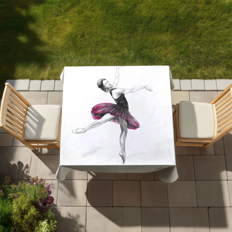 Small Pink Ballerina Tablecloth - Bedroom Decor | Indoor Outdoor