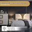 Ensemble de chambre à coucher 6 pièces - Grand lit avec commode, miroir, commode et 2 tables de chevet, blanc moderne et finition champagne-or-2006689745