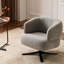 Pour le balcon, le salon et le bureau | Fauteuil d'appoint pivotant à 360 degrés en polyester Cool Grey