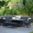 Shady Outdoor Fabric Rectangular Corner Dining Set - with Rising Table - Charcoal