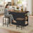 3 Pieces  Farmhouse Kitchen Island Cart with Power Outlets, 2 Stools & Drop-Leaf Top | Mobile Serving Cart with Storage & Removable Wheels-1060110166