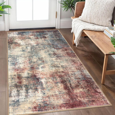 Machine Washable Rugs Abstract Non Slip Area Rugs for Living Room Bedroom