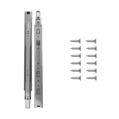 Drawer Slides 20" Side Mount - Full Extension 100 lb. Capacity Cadmium Finish