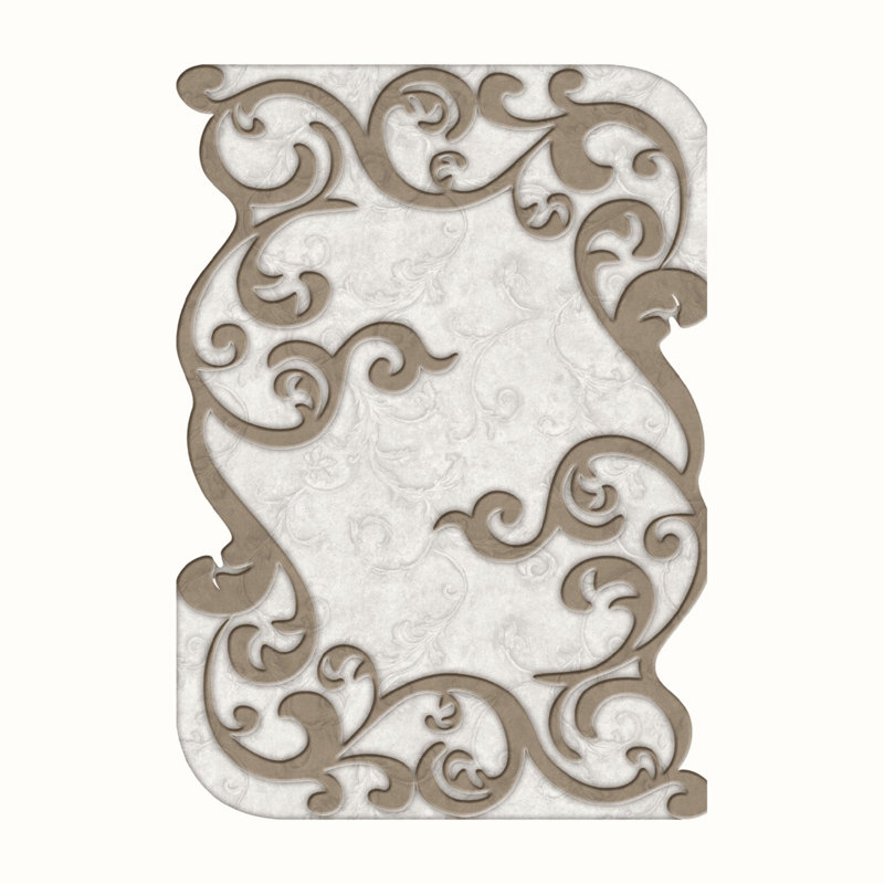 Tapis beige en polyester tissé à la machine Novelty Blanchester, Nouveauté 5 pi 3 po x 7 pi 7 po