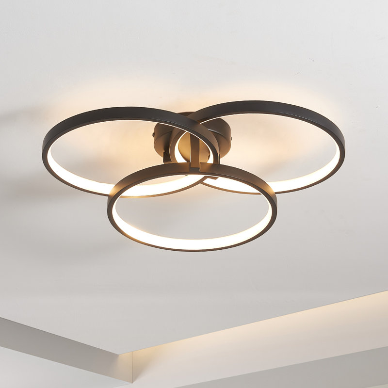 Modern LED Flush Mount Light, Black
