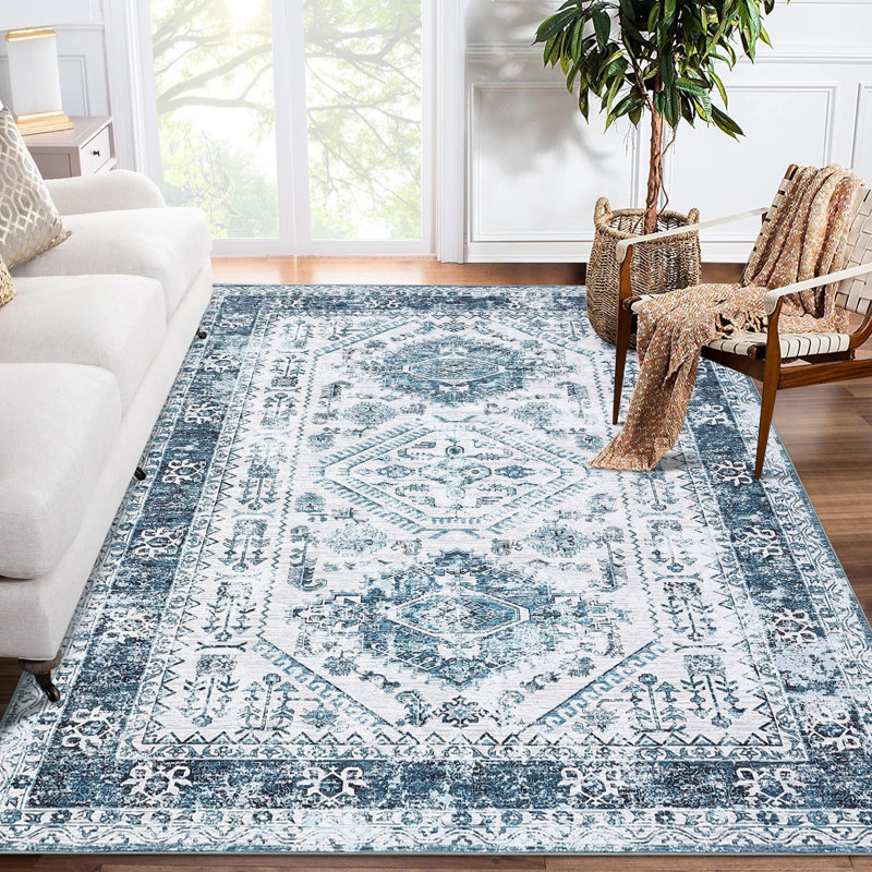 Tapis décoratif à poils courts 9 x 12