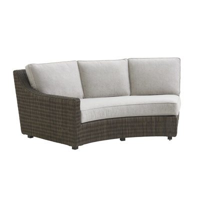 Cypress Point Ocean Terrace 88" Wide Outdoor Wicker Curved Patio Sofa with Sunbrella Cushions