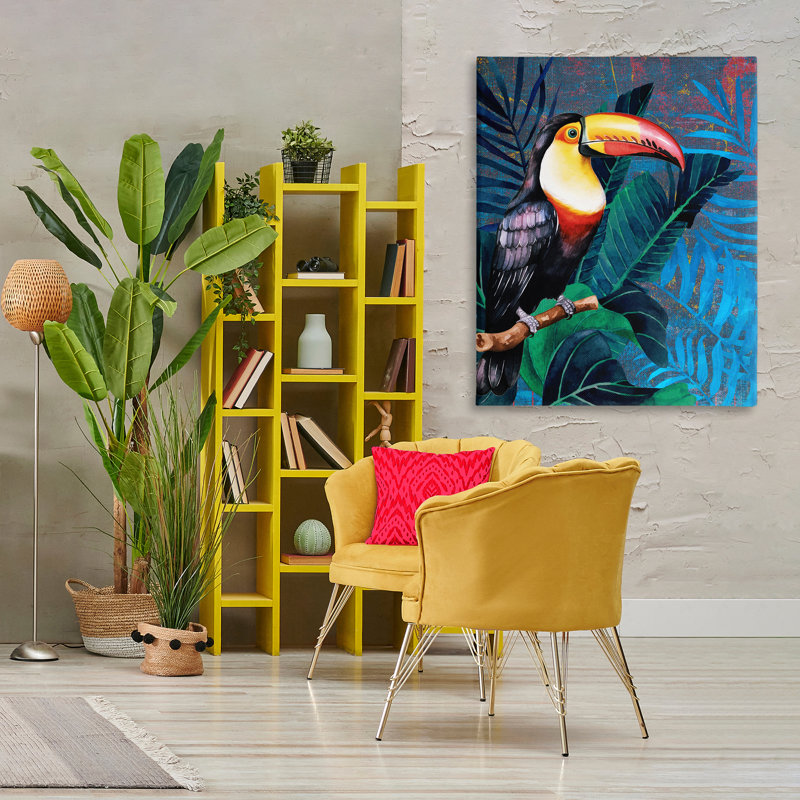 "Toucan lumineux entre feuilles" par Karen Smith, H 48 po x l 36 po