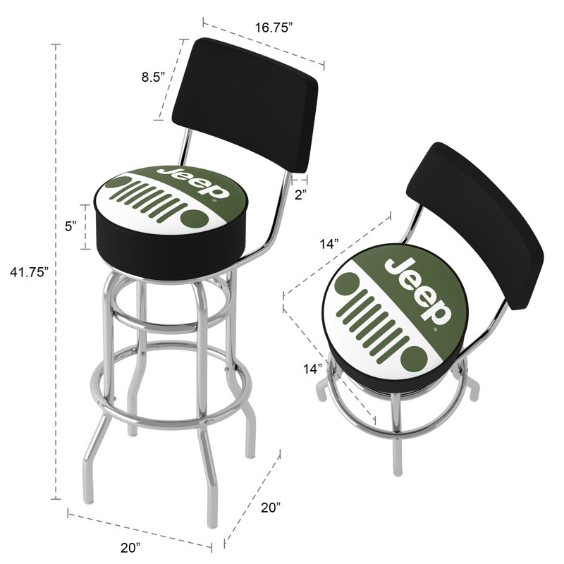 Swivel Upholstered Counter Stool with Metal Frame