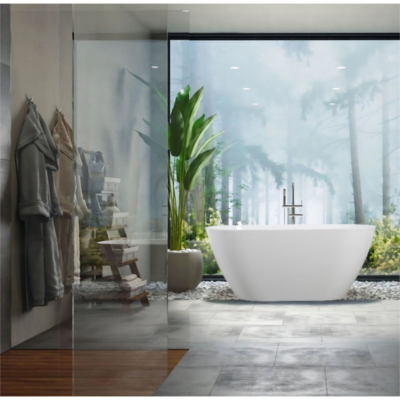 63'' x 28.39'' Soaking Acrylic Bathtub