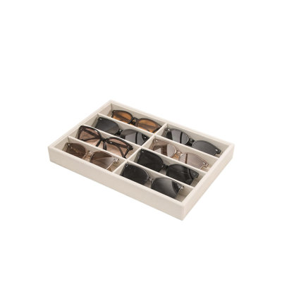 Sunglass Organizer, Velvet Glasses Trays, Eyeglasses Watches Jewellery Display, Beige