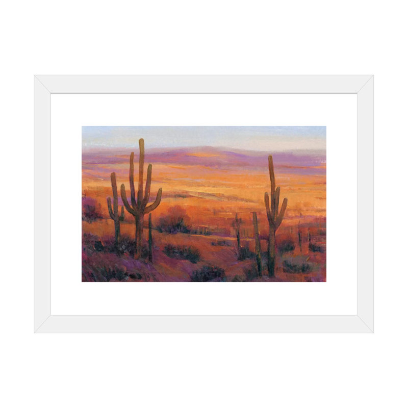 «Desert Light II» par Timothy O 'Toole - impression d'art graphique, H 24 po x l 32 po x P 1 po, Encadré par un papier blanc