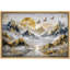 Art de paysage majestueux de montagne, photos de lever de soleil doré sur pics, impression sur toile encadrée-126031266-126031267