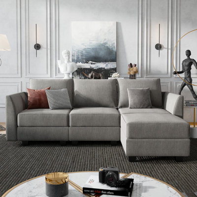 Manusite L-Shaped Modular Upholstered Sectional with Storage