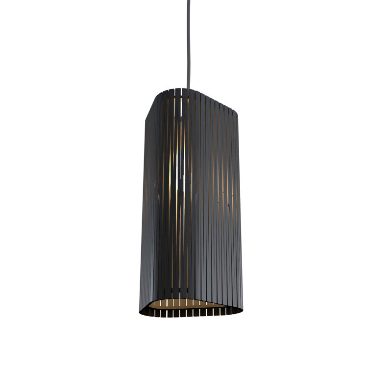 Living Hinges 1 - Light Pendant, 7.87" H x 6.3" W x 6.3" D, Organic Lead Gray