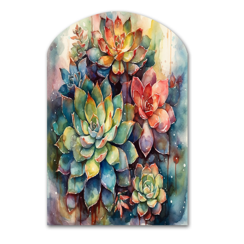 Manuli - Cactus asymétrique en métal, sculpture murale en arche, H 43 po x l 33 po