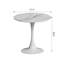 Table ronde de 31,4 po en blanc, pieds en métal pour plus de stabilité, traitement antirouille traité, design élégant pour la maison et les espaces commerciaux