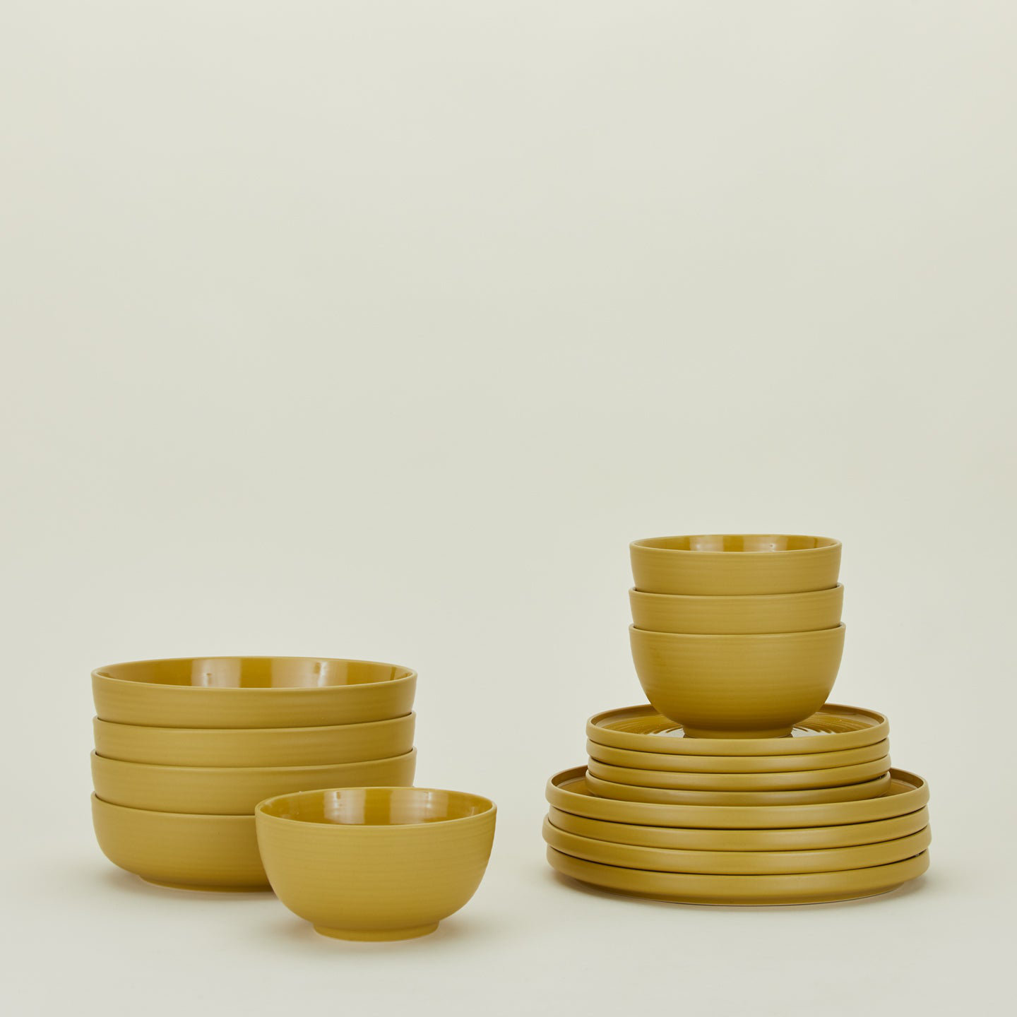 Essential Stoneware Dinnerware Set, Mustard