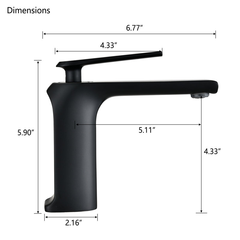 Matte Black Bathroom Tap - Single Hole, Solid Brass, For Health, Modern And Stylish Fixture Hole Faucet To Corrosion Rust, Maintains Cleanliness Style