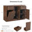 Armoire à café avec espace réfrigérateur et poubelle inclinable, mini armoire à vin avec rangement / station de charge, buffet cannelé avec support en verre pour la salle à manger-176504061