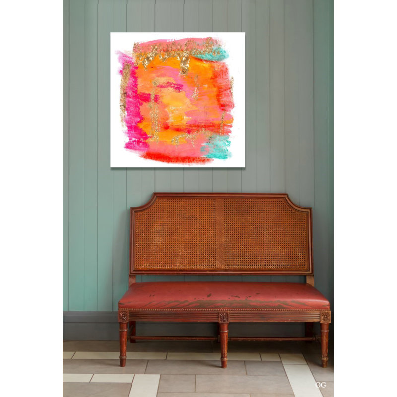 Aquarelle abstraite « New Yorker in Spring »- reproduction d'art graphique à l'acrylique, H 20 po x l 20 po x 1,5 po, Toile