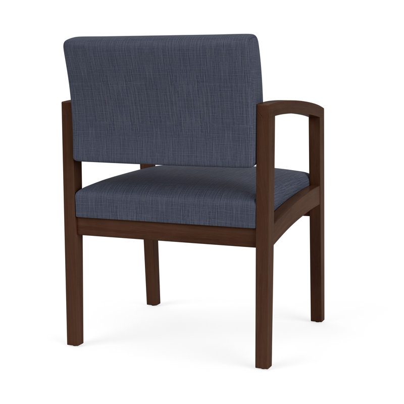 Chaise en bois Lenox, Noyer Riftwood, Plot Line bleu marine