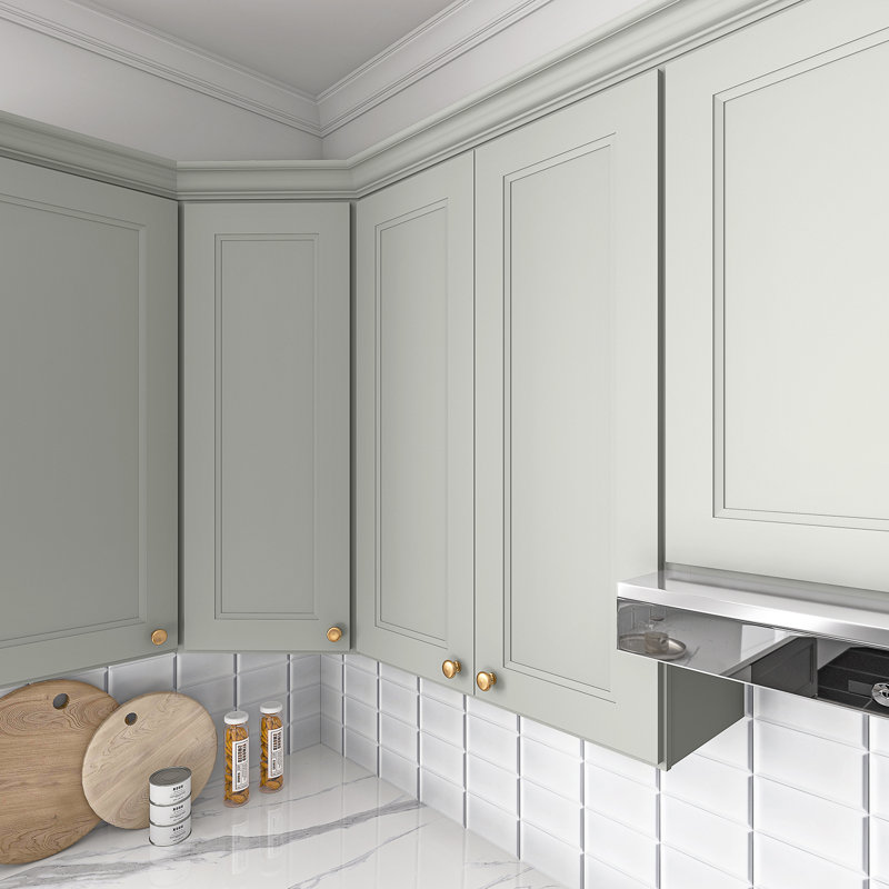 Armoire de cuisine en bois massif prête à assembler, H 42 po x l 30 po x P 12 po, Double shaker Laguna Grey