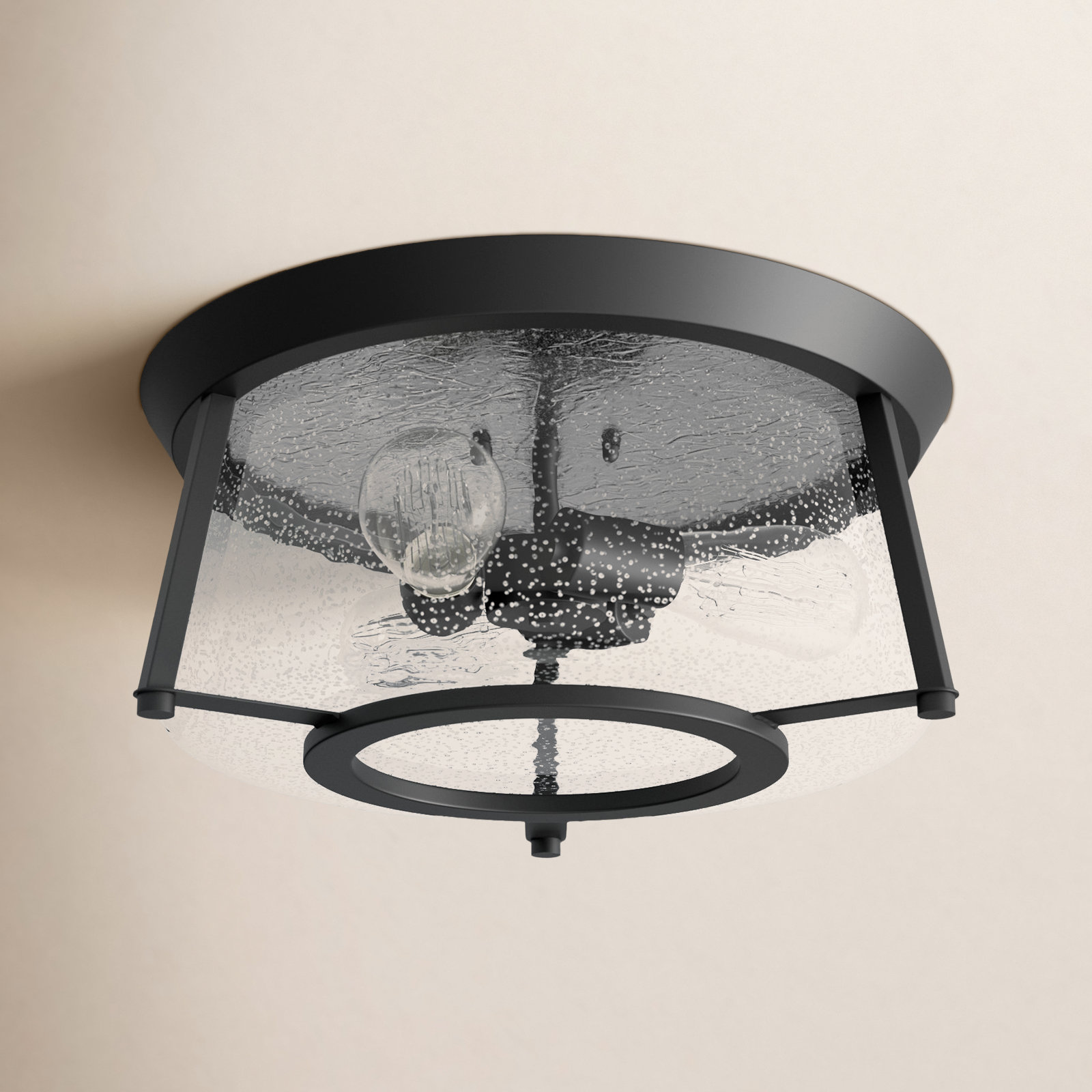 Iyanola 3 Light Glass Flush Mount, English Bronze