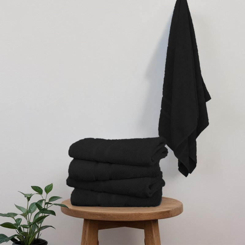 Maryori Cotton Bath Towels 70x140, Black