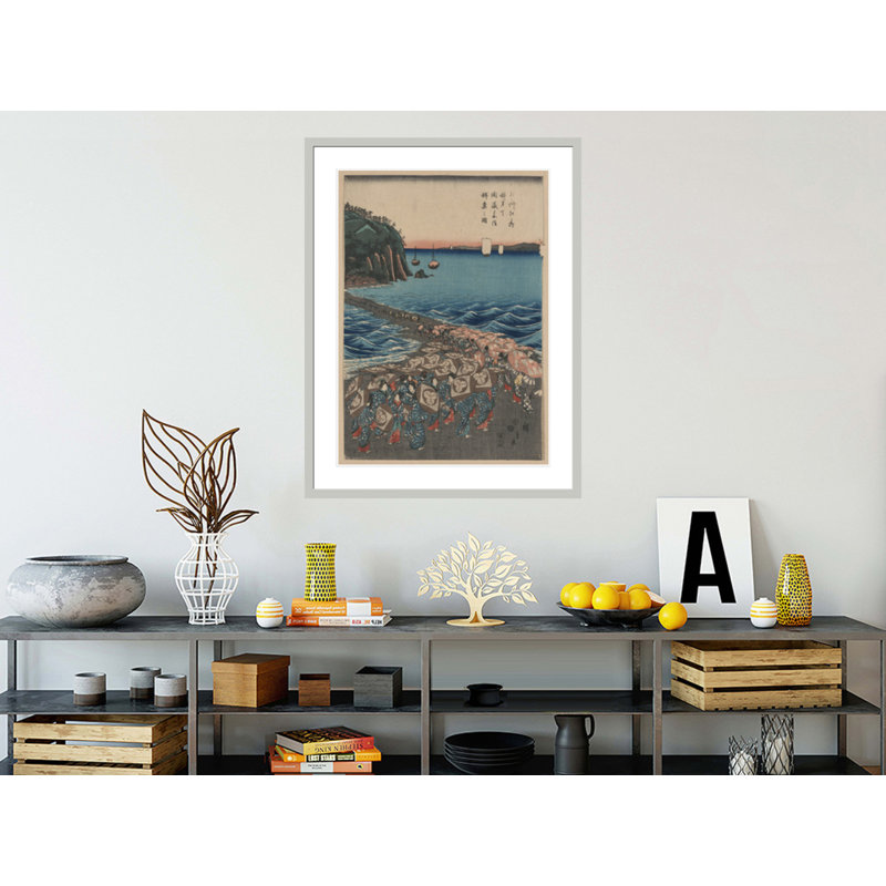Célébration d'ouverture du sanctuaire de Benoîten à Enoshima par impression giclée encadrée, 41,5 po H x 31,79 po po