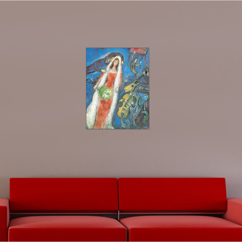 La Mariee, 1950 by Chagall - Single Picture Frame Painting on MDF