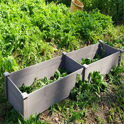 Lit de jardin surélevé au-dessus du sol 96 x 28 x 10 po, grande boîte à fleurs pour un assemblage extérieur sans outil